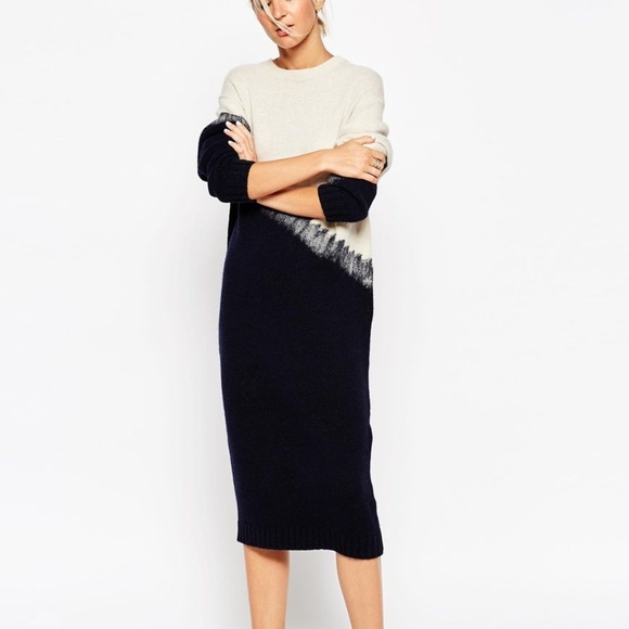 ASOS WHITE Felted Sweater Dress - Picture 1 of 2